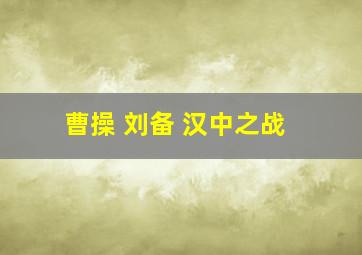 曹操 刘备 汉中之战